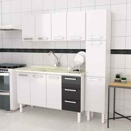 Gabinete - Oferta Gabinete de Pia 150 Venus Flat Cozimax Preto