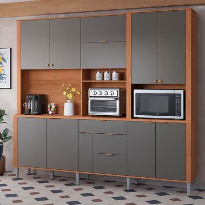 Cozinha Grande Completa 240x220cm 10 Portas 3 Gavetas Astra 2.4