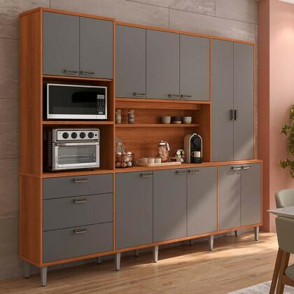 Cozinha Grande Completa 255x220cm 12 Portas 3 Gavetas Pulse 2.6