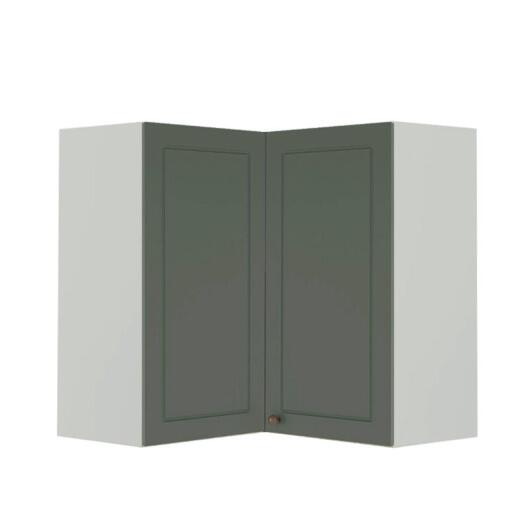 Módulo Armário Aéreo Canto L 88x76x34cm 100% MDF Cozinha Provence Robel Branco/Salvia Matte