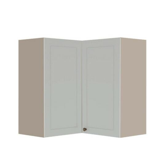 Módulo Armário Aéreo Canto L 88x76x34cm 100% MDF Cozinha Provence Robel Fendi/Branco Matte