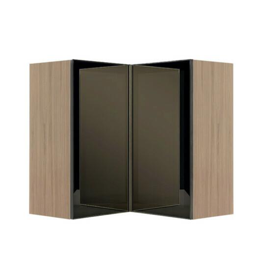 Módulo Armário Aéreo Canto L 88x76x34cm Vidro Reflecta 100% MDF Cozinha Provence Robel Hanover