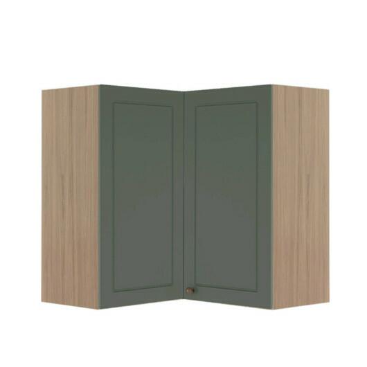 Módulo Armário Aéreo Canto L 88x76x34cm 100% MDF Cozinha Provence Robel Hanover/Salvia Matte