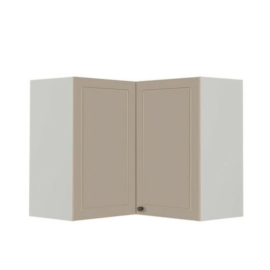Módulo Armário Aéreo Canto L 68x76x34cm 100% MDF Cozinha Provence Robel Branco/Fendi Matte