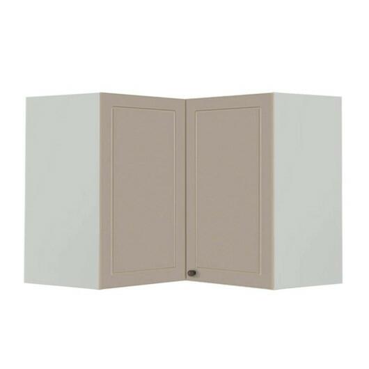 Módulo Armário Aéreo Canto L 68x96x56cm 100% MDF Cozinha Provence Robel Branco/Fendi Matte