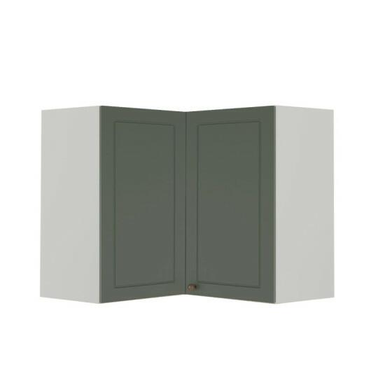 Módulo Armário Aéreo Canto L 68x76x34cm 100% MDF Cozinha Provence Robel Branco/Salvia Matte