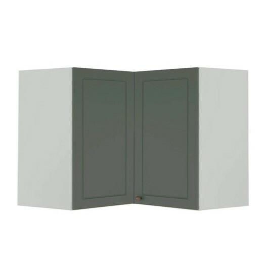 Módulo Armário Aéreo Canto L 68x96x56cm 100% MDF Cozinha Provence Robel Branco/Salvia Matte