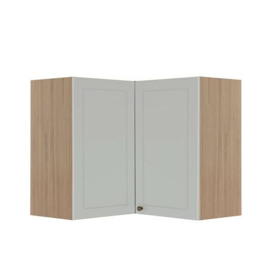 Módulo Armário Aéreo Canto L 68x76x34cm 100% MDF Cozinha Provence Robel Hanover/Branco Matte