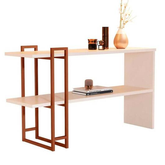 Aparador 136cm Pés Ferro 4034 Luxo JB Bechara Perola/Bronze