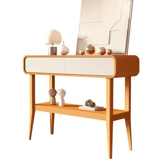 Aparador Design Exclusivo Sala 2 Gavetas Liv EDN Off White/Cedro