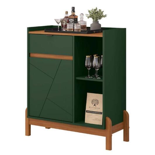 Aparador Bar Pequeno 81cm Bari Casa D Verde/Cedro