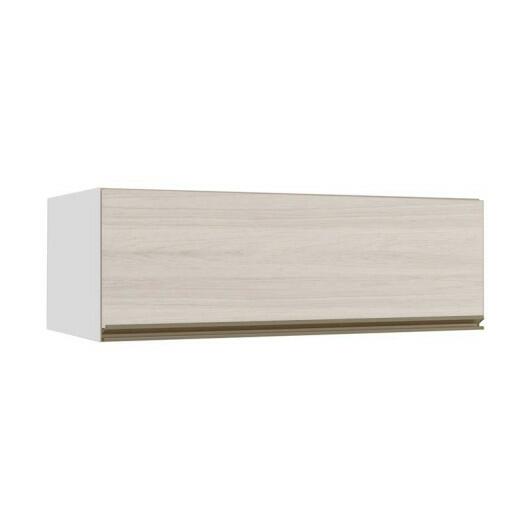 Módulo Armário Aéreo 120cm Porta Basculante 100% MDF Cozinha Modulada Gold J Robel Branco/Aspen