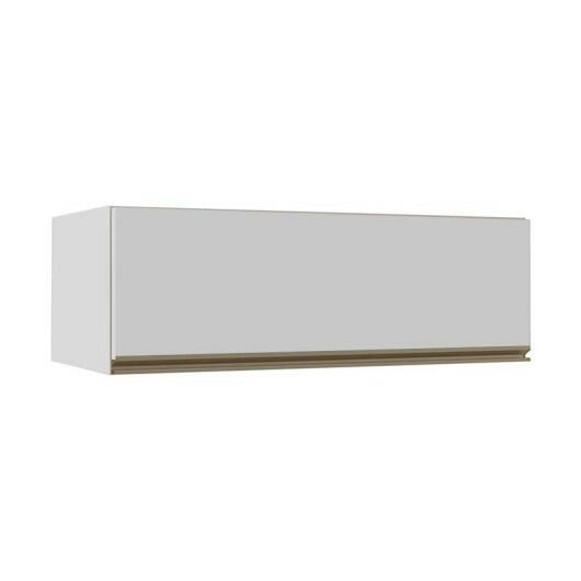 Módulo Armário Aéreo 120cm Porta Basculante 100% MDF Cozinha Modulada Gold J Robel Branco/Branco Matte