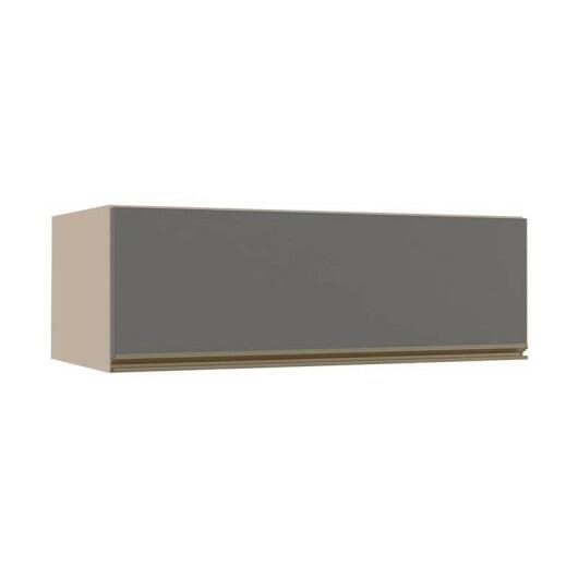 Módulo Armário Aéreo 120cm Porta Basculante 100% MDF Cozinha Modulada Gold J Robel Fendi/Cinza Matte