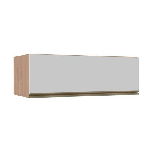 Módulo Armário Aéreo 120cm Porta Basculante 100% MDF Cozinha Modulada Gold J Robel Hanover/Branco Matte