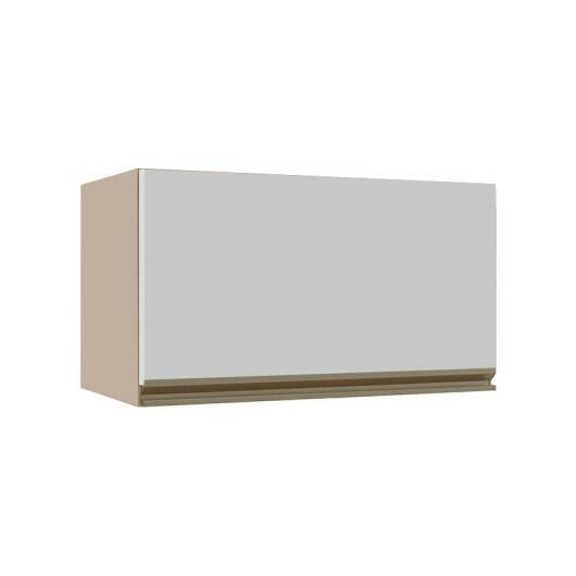 Módulo Armário Aéreo 60cm Porta Basculante 100% MDF Cozinha Modulada Gold J Robel Fendi/Branco Matte