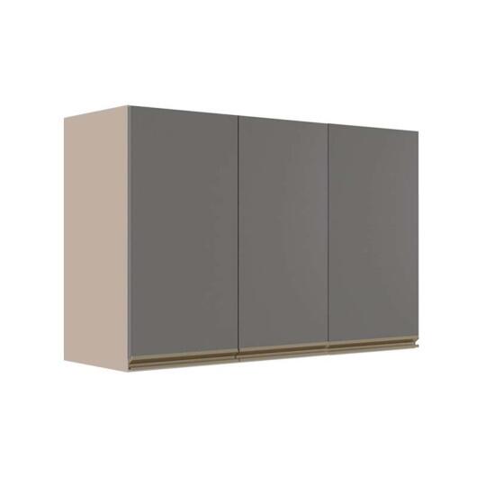 Módulo Armário Aéreo 68x120x34 3 Portas 100% MDF Cozinha Modulada Gold J Robel Fendi/Cinza Matte Módulo Armário Aéreo 68x120x34 3 Portas 100% MDF Cozinha Modulada Gold J Robel Fendi/Cinza Matte