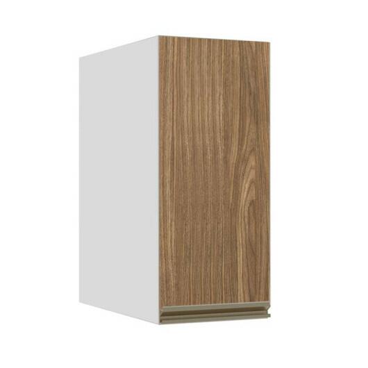 Módulo Armário Aéreo 68x30x56cm 1 Porta 100% MDF Cozinha Modulada Gold J Robel Branco/Amendoeira BP