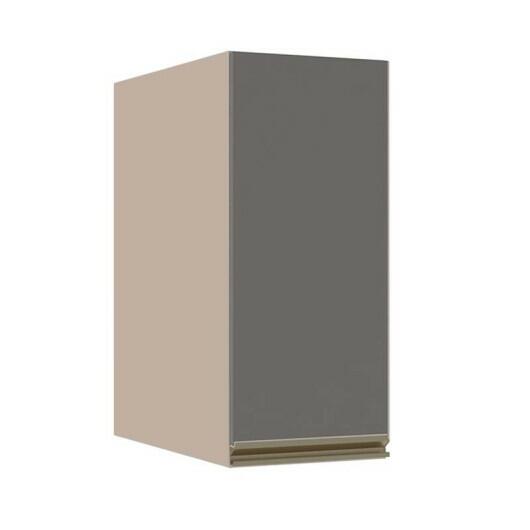 Módulo Armário Aéreo 68x30x56cm 1 Porta 100% MDF Cozinha Modulada Gold J Robel Fendi/Cinza Matte