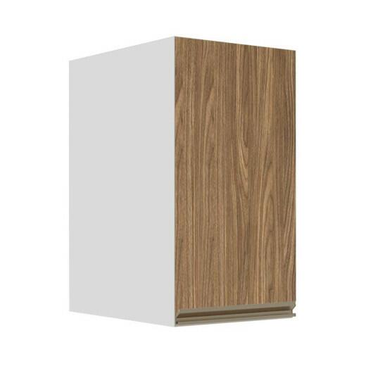 Módulo Armário Aéreo 68x35x56cm 1 Porta 100% MDF Cozinha Modulada Gold J Robel Branco/Amendoeira BP