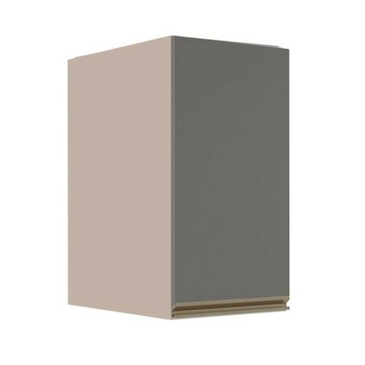 Módulo Armário Aéreo 68x35x56cm 1 Porta 100% MDF Cozinha Modulada Gold J Robel Fendi/Cinza Matte