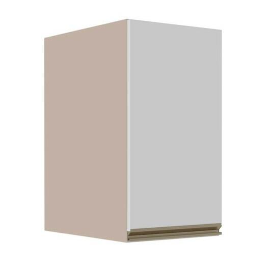 Módulo Armário Aéreo 68x40x56cm 1 Porta 100% MDF Cozinha Modulada Gold J Robel Fendi/Branco Matte