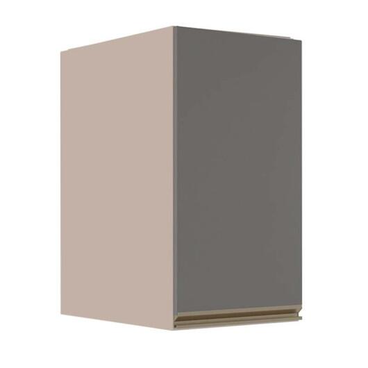 Módulo Armário Aéreo 68x40x56cm 1 Porta 100% MDF Cozinha Modulada Gold J Robel Fendi/Cinza Matte
