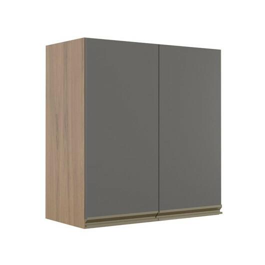 Módulo Armário Aéreo 68x60 2 Portas 100% MDF Cozinha Modulada Gold Robel Hanover/Cinza