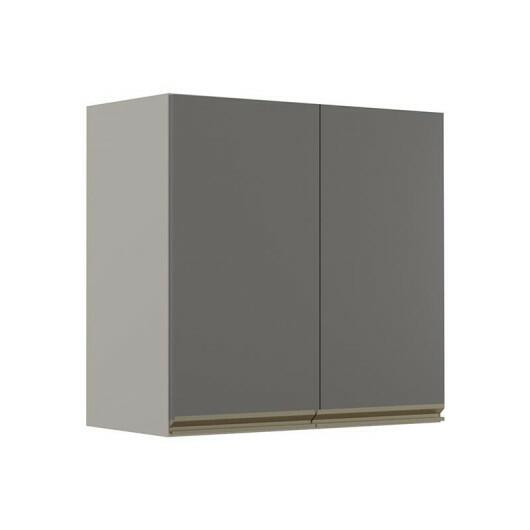 Módulo Armário Aéreo 68x70 2 Portas 100% MDF Cozinha Modulada Gold Robel Fendi/Cinza