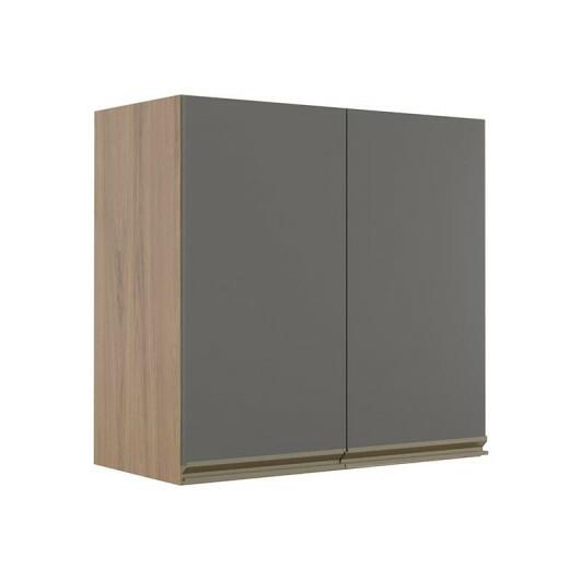 Módulo Armário Aéreo 68x70 2 Portas 100% MDF Cozinha Modulada Gold Robel Hanover/Cinza