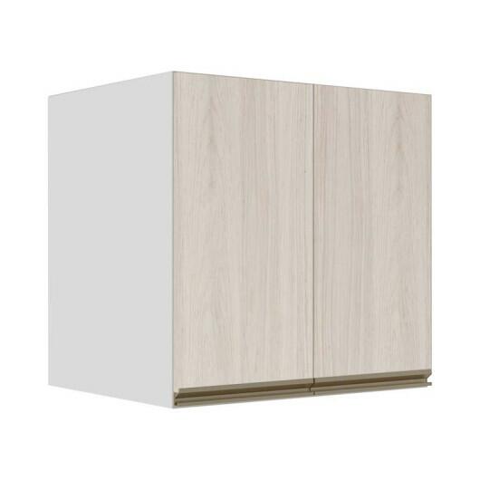 Módulo Armário Aéreo 68x60x56cm 2 Portas 100% MDF Cozinha Modulada Gold J Robel Branco/Aspen