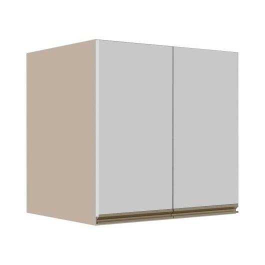 Módulo Armário Aéreo 68x70x56cm 2 Portas 100% MDF Cozinha Modulada Gold J Robel Fendi/Branco Matte