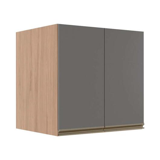 Módulo Armário Aéreo 68x70x56cm 2 Portas 100% MDF Cozinha Modulada Gold J Robel Hanover/Cinza Matte