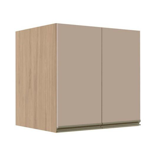 Módulo Armário Aéreo 68x60x56cm 2 Portas 100% MDF Cozinha Modulada Gold J Robel Hanover/Fendi Matte