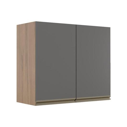 Módulo Armário Aéreo 68x80 2 Portas 100% MDF Cozinha Modulada Gold Robel Hanover/Cinza