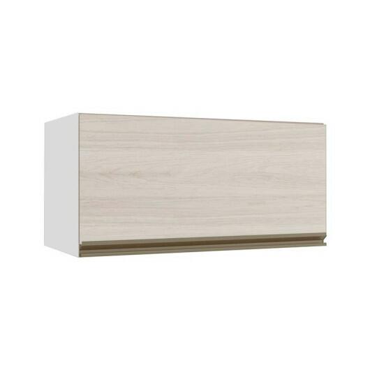Módulo Armário Aéreo 70cm Porta Basculante 100% MDF Cozinha Modulada Gold J Robel Branco/Aspen
