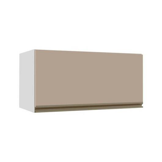Módulo Armário Aéreo 70cm Porta Basculante 100% MDF Cozinha Modulada Gold J Robel Branco/Fendi Matte
