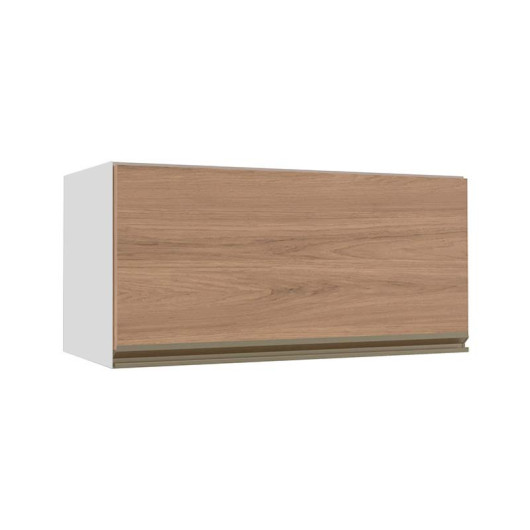 Módulo Armário Aéreo 70cm Porta Basculante 100% MDF Cozinha Modulada Gold J Robel Branco/Hanover