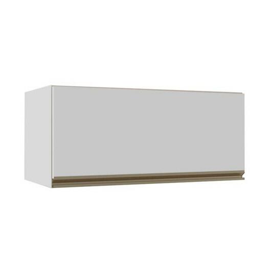 Módulo Armário Aéreo 80cm Porta Basculante 100% MDF Cozinha Modulada Gold J Robel Branco/Branco Matte