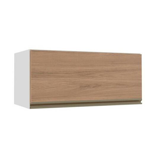 Módulo Armário Aéreo 80cm Porta Basculante 100% MDF Cozinha Modulada Gold J Robel Branco/Hanover
