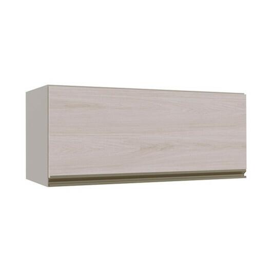 Módulo Armário Aéreo 80cm Porta Basculante 100% MDF Cozinha Modulada Gold Robel Fendi/Aspen