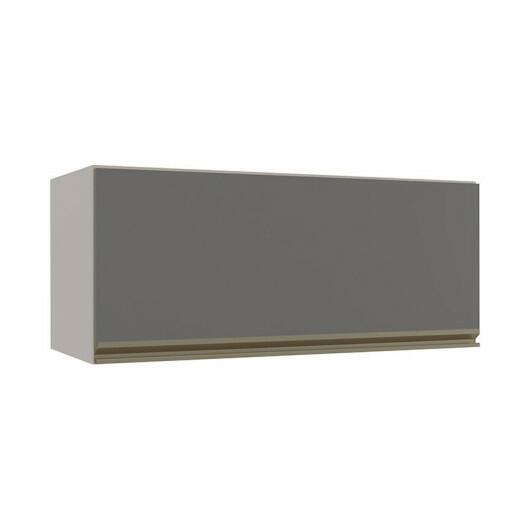 Módulo Armário Aéreo 80cm Porta Basculante 100% MDF Cozinha Modulada Gold Robel Fendi/Cinza