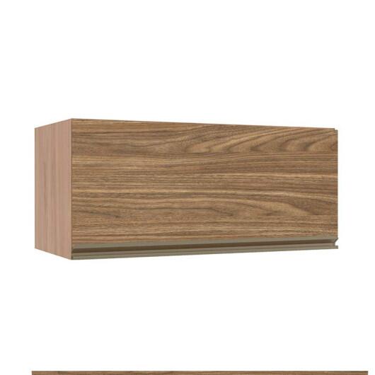 Módulo Armário Aéreo 80cm Porta Basculante 100% MDF Cozinha Modulada Gold J Robel Hanover/Amendoeira BP