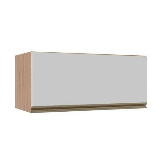 Módulo Armário Aéreo 80cm Porta Basculante 100% MDF Cozinha Modulada Gold J Robel Hanover/Branco Matte