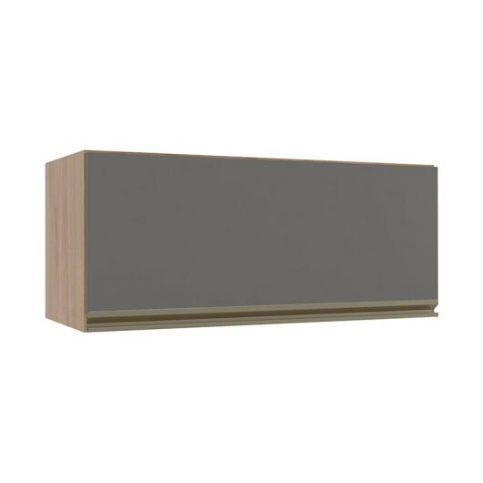 Módulo Armário Aéreo 80cm Porta Basculante 100% MDF Cozinha Modulada Gold Robel Hanover/Cinza