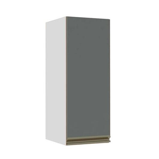 Módulo Armário Aéreo 88x35x34cm 1 Porta 100% MDF Cozinha Modulada Gold J Robel Branco/Cinza Matte