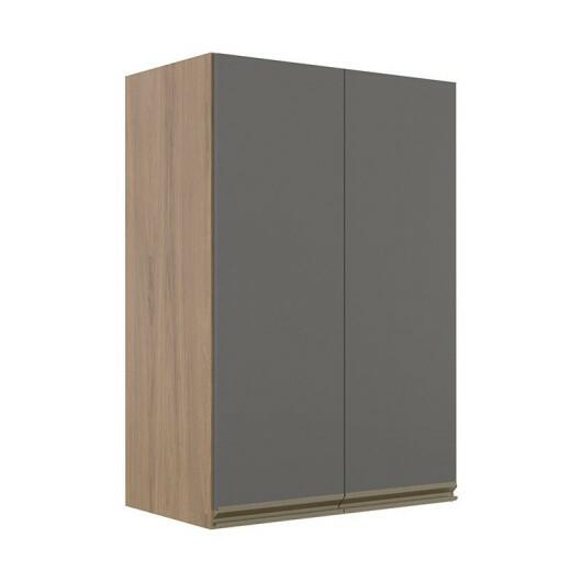 Módulo Armário Aéreo 88x60 2 Portas 100% MDF Cozinha Modulada Gold Robel Hanover/Cinza
