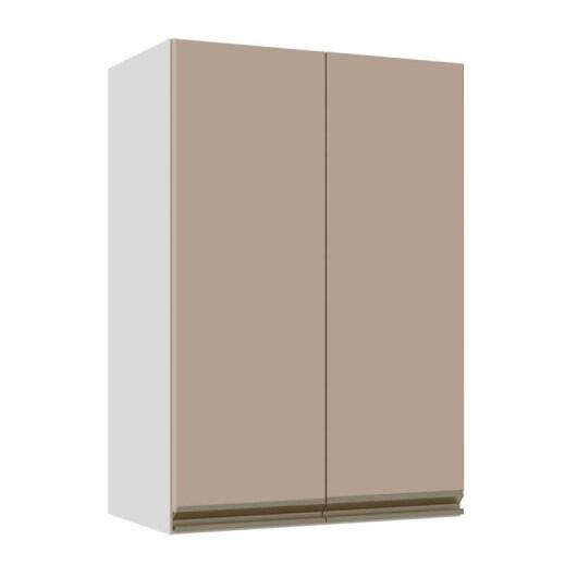 Módulo Armário Aéreo 88x60x34cm 2 Portas 100% MDF Cozinha Modulada Gold J Robel Branco/Fendi Matte