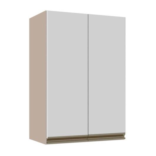 Módulo Armário Aéreo 88x60x34cm 2 Portas 100% MDF Cozinha Modulada Gold J Robel Fendi/Branco Matte