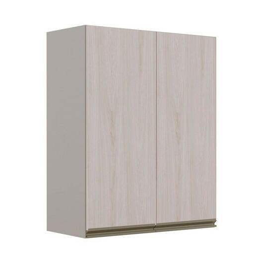 Módulo Armário Aéreo 88x70 2 Portas 100% MDF Cozinha Modulada Gold Robel Fendi/Aspen